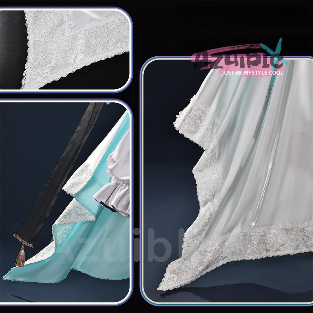 Azuiblc　アークナイツ音律聯覚 聖聆プラマニクス　コスプレ衣装　Ambience Synesthesia 礼服　ドレス　舞台対応　3d樹脂製パーツ　イベント