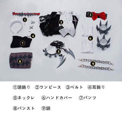 Azuiblc　ゼンレスゾーンゼロ エレン・ジョー コスプレ衣装　メイド服　サメ尻尾別途追加　ヴィクトリア家政　コスチューム　ハロウィン Azuiblc