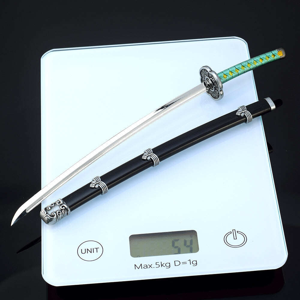 Azuiblc 隻狼/セキロ 楔丸 直刃の刀  不死斬り 黒の不死斬り 片鎌十文字槍　26cm　 剣聖 葦名一心　武器　工芸品　ミニチュア　1/6スケール　ダイキャスト製　おもちゃ　武器レプリカ　卓上装備品　イベント　武器モデル　塗装済み可動フィギュア - Azuiblc