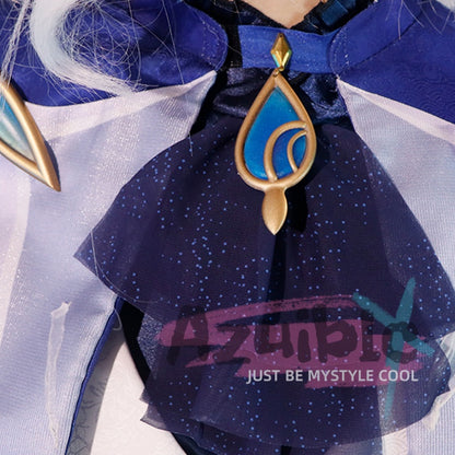 Azuiblc 原神 フリーナ 　コスプレ衣装 3D樹脂アクセサリー付属 衆の水の頌歌　アジア女性体型に最適化 最短12日発送` - Azuiblc