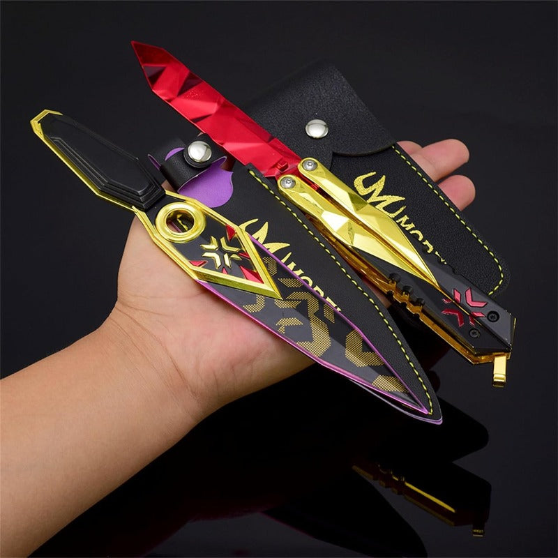 Azuiblc  ヴァロラント ミニチュア 　22cm 17cm ジェット セージ 合金 未開刃 レプリカ フィギュア ソード 剣 欧米風 西洋剣 ミニ武器 片手剣 工芸品 インテリア装備品 おみやげ - Azuiblc