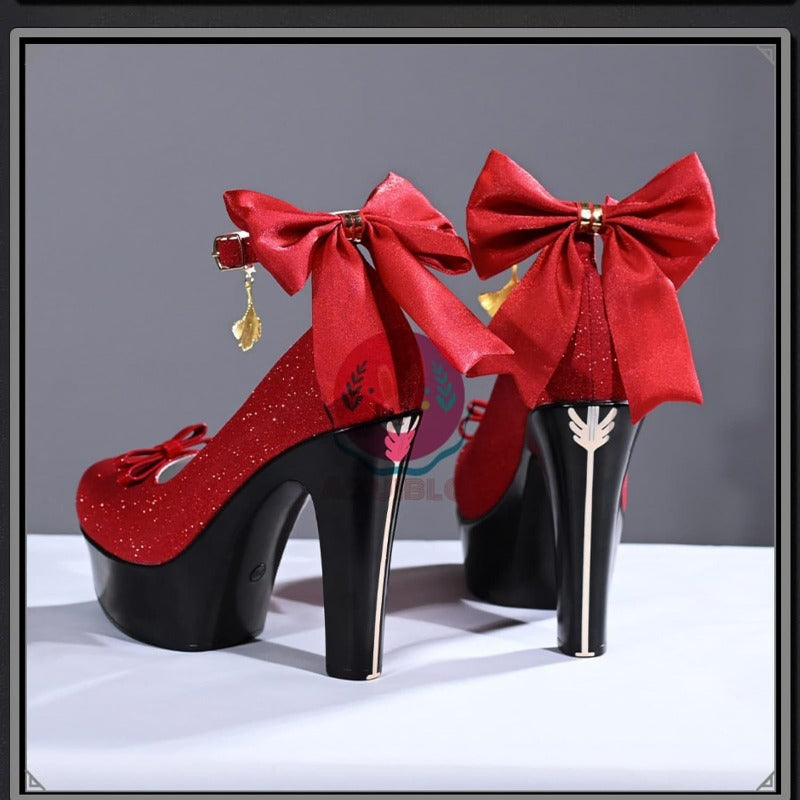 Azuiblc ゼンゼロ 葉瞬光 暖かな光を拾って コスプレ 靴 グリッター 厚底 ヒール：12.5cm ハイヒール シューズ レディース 女性 コスプレ道具 Cosplay グッズ 小物 - Azuiblc