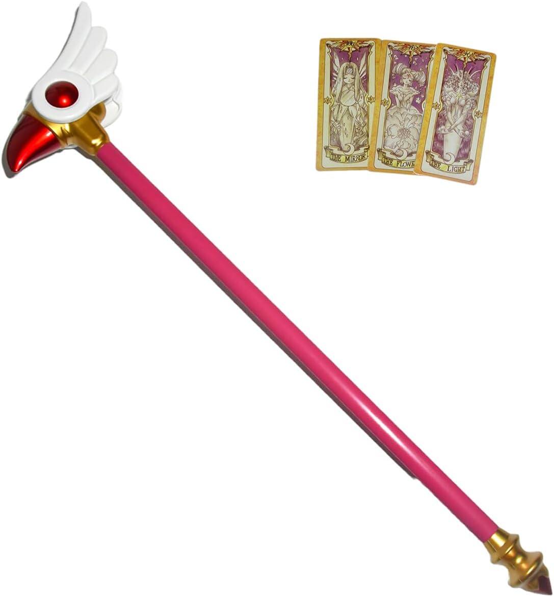 Azuiblc 木之本桜 封印の杖 コスプレ道具　プラスチック製 透明 85cm　 魔法少女 魔法の杖 ステッキ つえ 杖 きのもと さくら　Cosplay コスプレ小物 - Azuiblc
