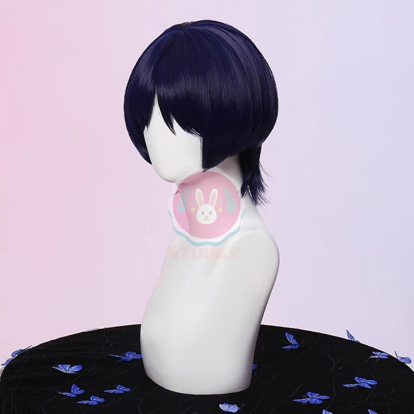 【Azuiblc】原神 放浪者 散兵 コスプレ ウィッグ 姫カット パープル 紫 グラデーション ネット付き 耐熱 おしゃれ グッズ アニメ かつら 鬘 WIG コスプレ道具 小物 - Azuiblc