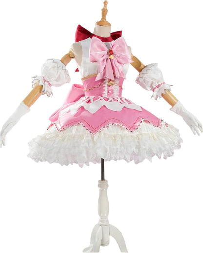 【Azuiblc】魔法少女まどか☆マギカ 鹿目まどか 劇場版 コスプレ 衣装 礼服　ワンピース　魔法少女 可愛い まどマギ　ピンク ロリータ コスチュームセット グッズ cosplay - Azuiblc