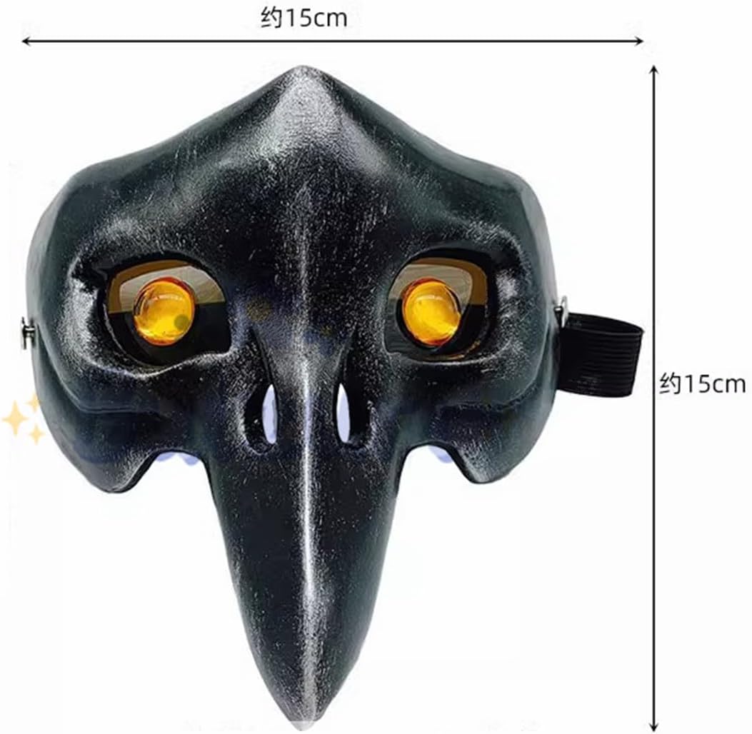 Azuiblc ツイステ コスプレ道具 学園長の仮面 ディア・クロウリー マスク カラス 鴉 飾り 装備 アクセサリー コスプレ アンティーク風 イベント グッズ 道具 小物 - Azuiblc