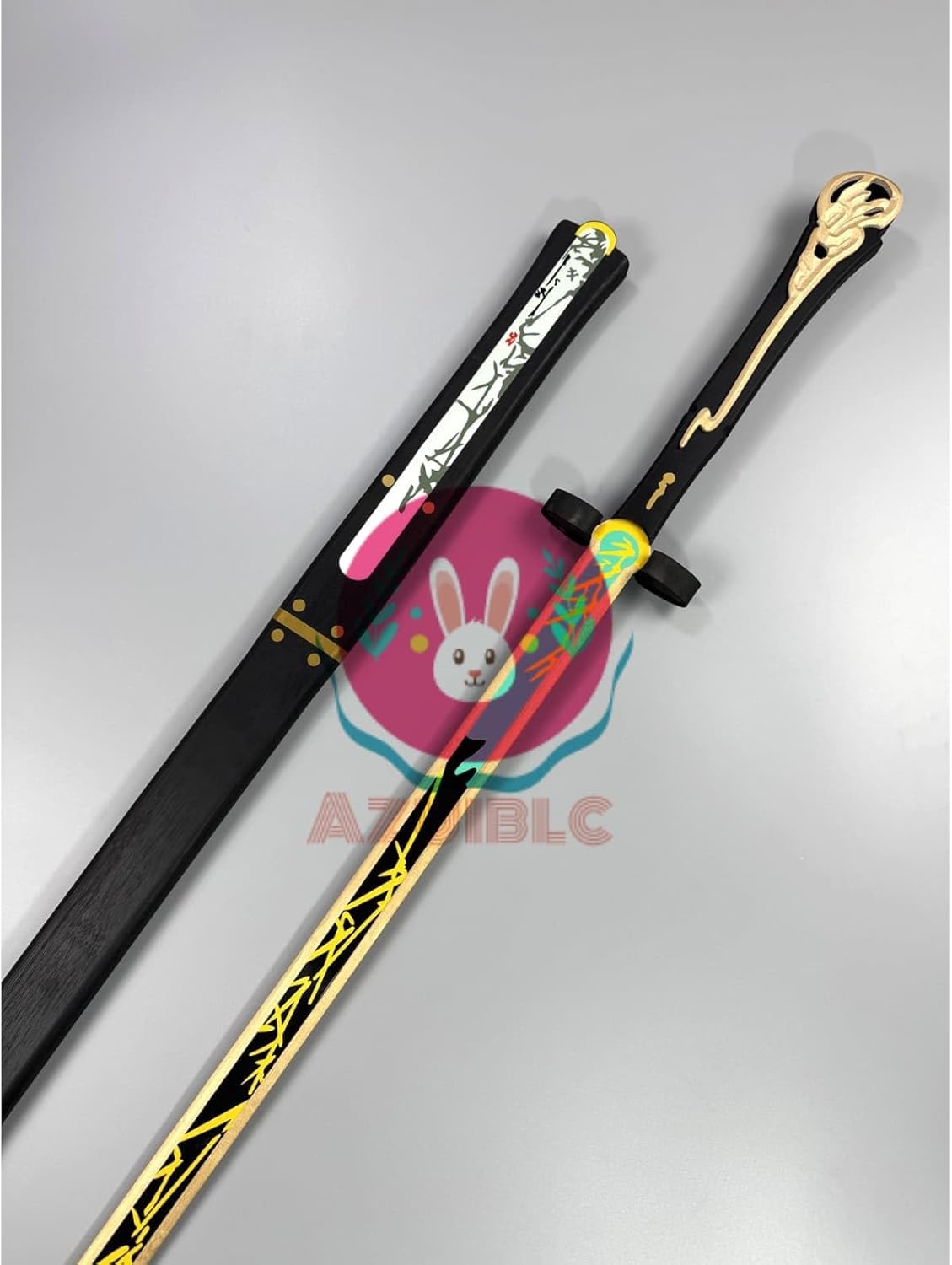 Azuiblc】仇遠 きゅうえん 迅刀 2つ割り コスプレ 武器 木製 110cm 刀