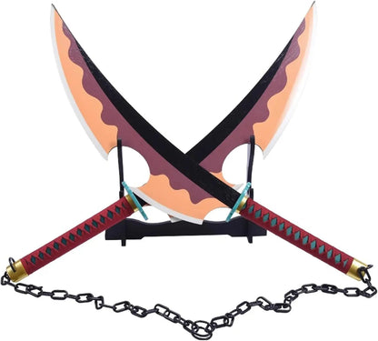 Azuiblc　鬼滅の刃　日輪刀　伊黒小芭内 大人用 100cm蛇柱 いぐろおばない 日本刀 模造刀 木製 コスプレ 武器 鍔 時代劇 コスプレ パーティーグッズ コレクション Azuiblc