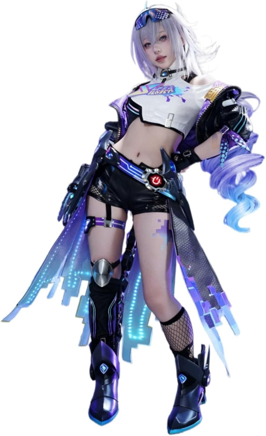 【Azuiblc】崩壊スターレイル  銀狼SP コスプレ衣装 発光 靴カバー付き 尻尾 3Dプリント 金属アクセサリー コスプレ コスチュームセット cosplay