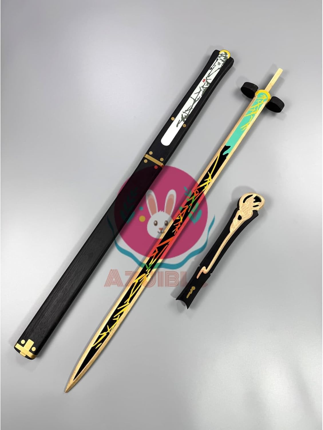 Azuiblc】仇遠 きゅうえん 迅刀 2つ割り コスプレ 武器 木製 110cm 刀