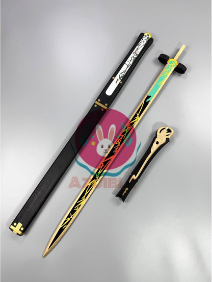 【Azuiblc】鳴潮 　仇遠　コスプレ武器　きゅうえん 迅刀 2つ割り コスプレ 武器 木製 110cm 刀 剣 唐風剣 瑝瓏 コスプレ道具 Cosplay
