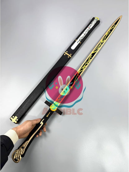 【Azuiblc】鳴潮 　仇遠　コスプレ武器　きゅうえん 迅刀 2つ割り コスプレ 武器 木製 110cm 刀 剣 唐風剣 瑝瓏 コスプレ道具 Cosplay