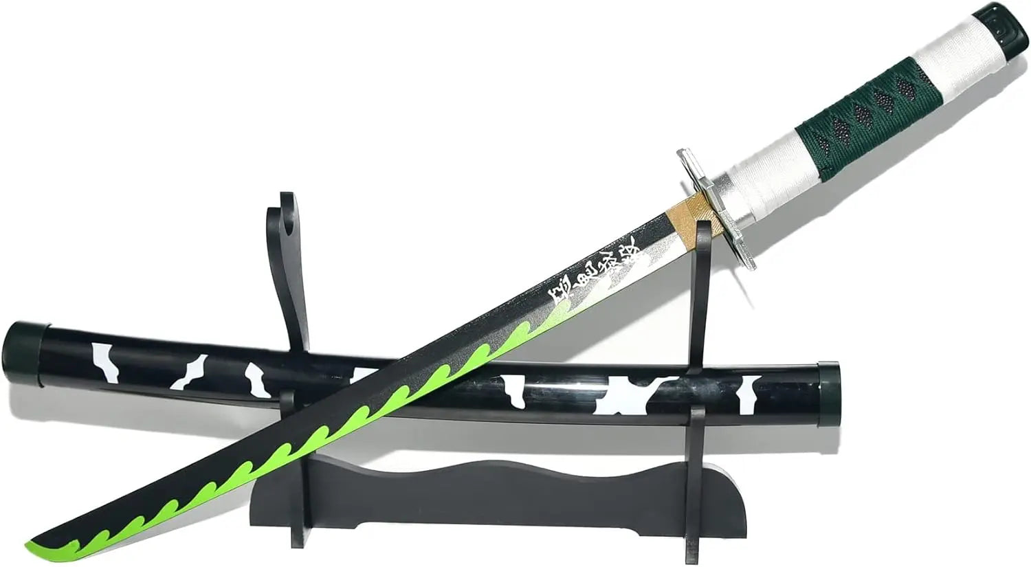 Azuiblc　鬼滅の刃　日輪刀　伊黒小芭内 大人用 100cm蛇柱 いぐろおばない 日本刀 模造刀 木製 コスプレ 武器 鍔 時代劇 コスプレ パーティーグッズ コレクション Azuiblc