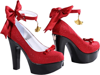 Azuiblc ゼンゼロ 葉瞬光 暖かな光を拾って コスプレ 靴 グリッター 厚底 ヒール：12.5cm ハイヒール シューズ レディース 女性 コスプレ道具 Cosplay グッズ 小物 - Azuiblc