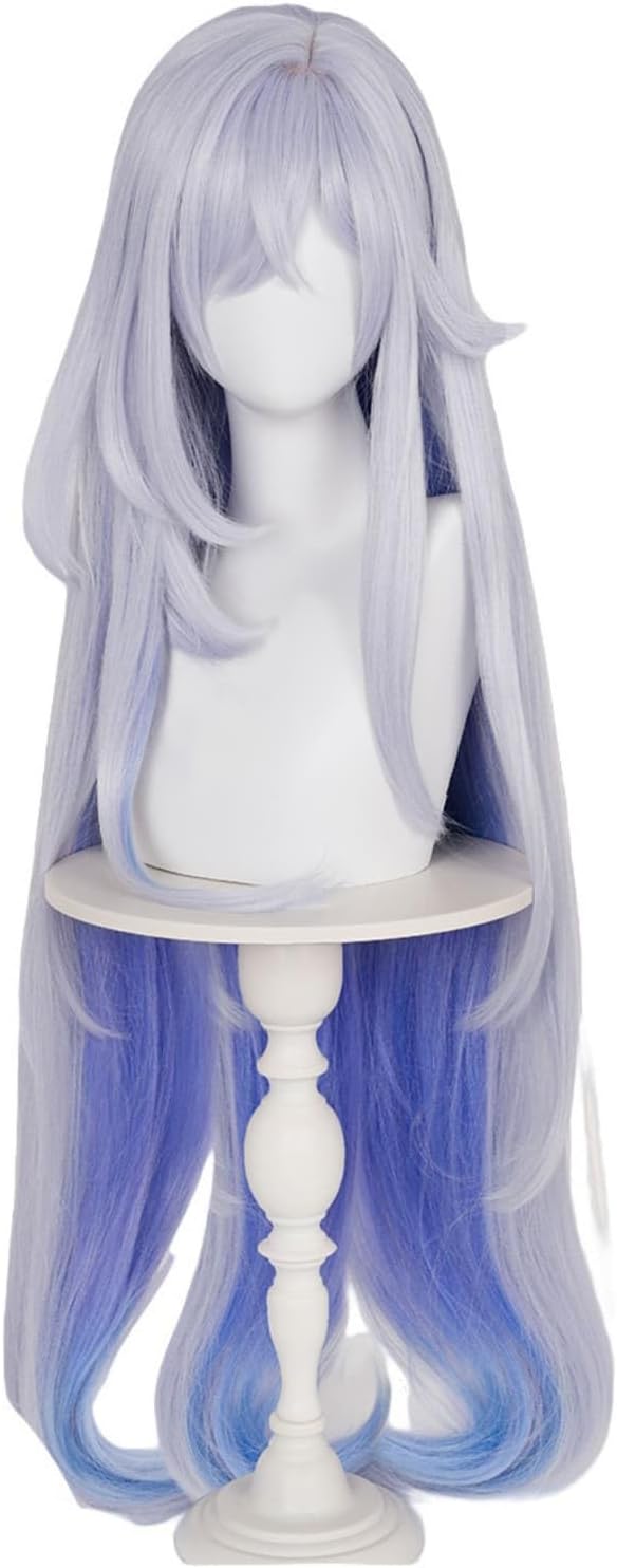 【Azuiblc】原神 放浪者 散兵 コスプレ ウィッグ 姫カット パープル 紫 グラデーション ネット付き 耐熱 おしゃれ グッズ アニメ かつら 鬘 WIG コスプレ道具 小物 - Azuiblc