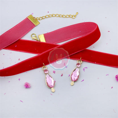 【Azuiblc】魔法少女まどか☆マギカ コスプレ小物 鹿目まどか ネックレス ソールジェーム 調整可能 首飾り ピンク色 雫型 まどマギ 金属 コスプレ 道具 アクセサリー Cosplay グッズ 人気 変装 仮装 撮影 祭り イベント