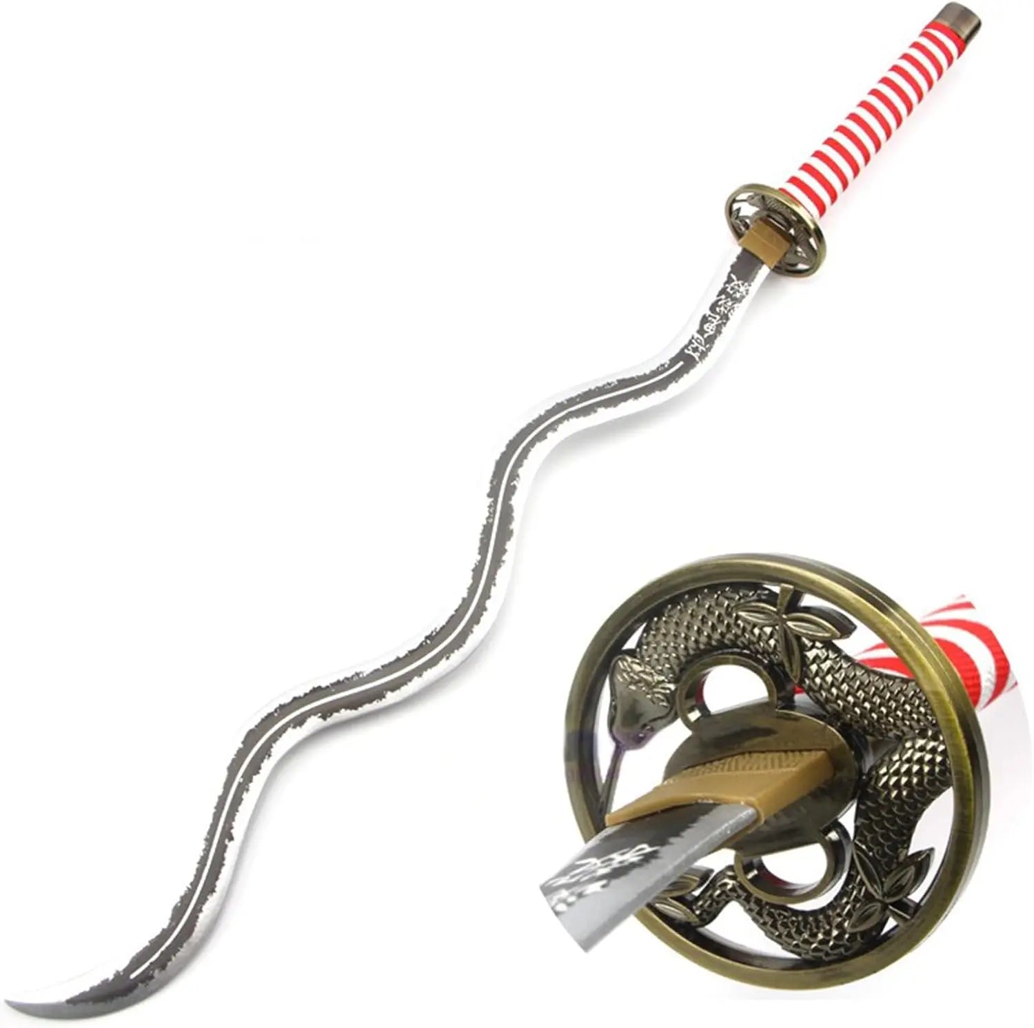 Azuiblc 鬼滅の刃 日輪刀 伊黒小芭内 大人用 100cm蛇柱 いぐろおばない