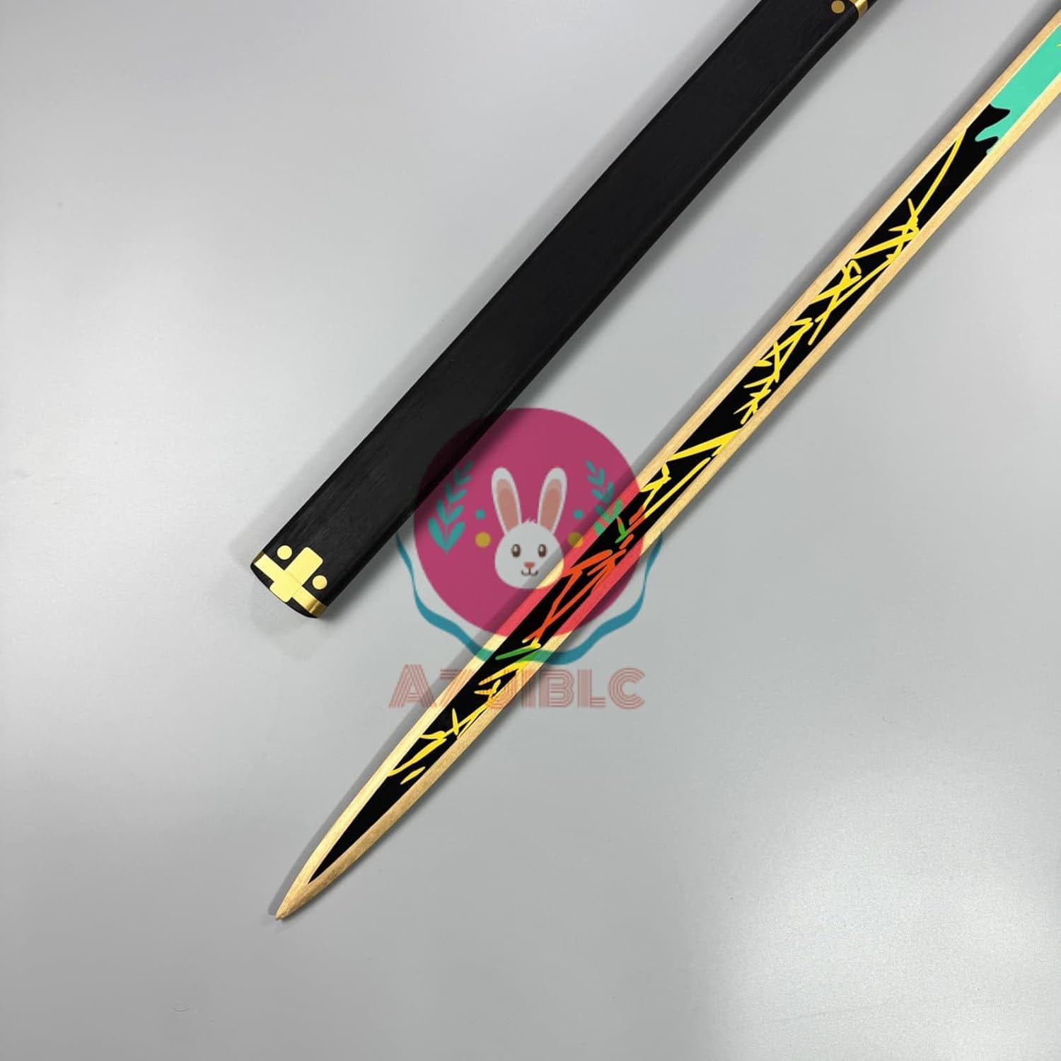 Azuiblc】仇遠 きゅうえん 迅刀 2つ割り コスプレ 武器 木製 110cm 刀