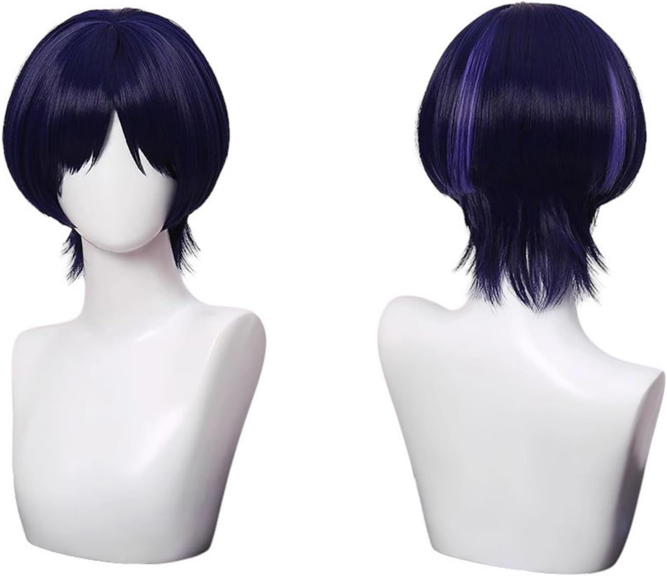 【Azuiblc】原神 放浪者 散兵 コスプレ ウィッグ 姫カット パープル 紫 グラデーション ネット付き 耐熱 おしゃれ グッズ アニメ かつら 鬘 WIG コスプレ道具 小物 - Azuiblc
