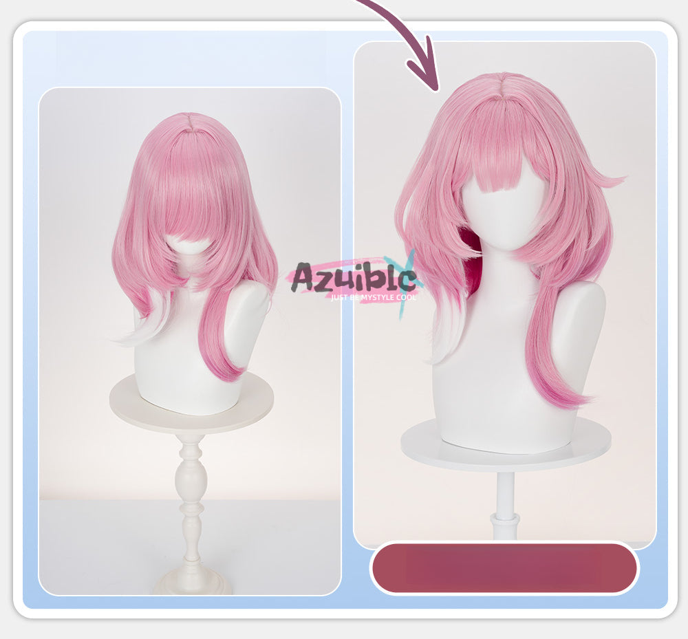 Azuiblc  崩壊スターレイル  キュレネ  ウィッグ　Cyrene　40cm　カツラ　ピンク色　自然感　イベントAzd14 Azuiblc