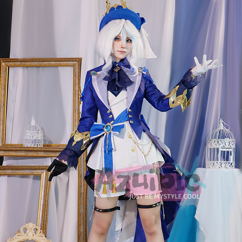 Azuiblc 原神 フリーナ 　コスプレ衣装 3D樹脂アクセサリー付属 衆の水の頌歌　アジア女性体型に最適化 最短12日発送` - Azuiblc