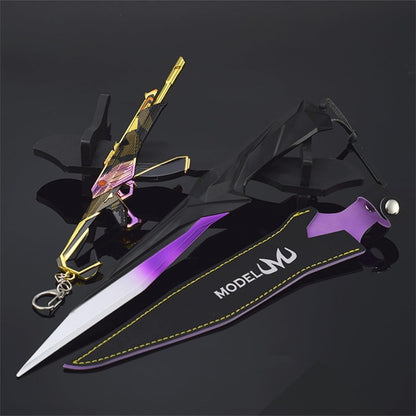 Azuiblc  ヴァロラント ミニチュア 　22cm 17cm ジェット セージ 合金 未開刃 レプリカ フィギュア ソード 剣 欧米風 西洋剣 ミニ武器 片手剣 工芸品 インテリア装備品 おみやげ - Azuiblc