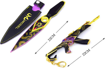 Azuiblc  ヴァロラント ミニチュア 　22cm 17cm ジェット セージ 合金 未開刃 レプリカ フィギュア ソード 剣 欧米風 西洋剣 ミニ武器 片手剣 工芸品 インテリア装備品 おみやげ - Azuiblc