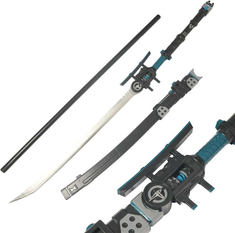 Azuiblc ゼンゼロ　月城柳 コスプレ 武器 骸薙ぎ 鞘付き 可変式 183CM 薙刀 日本刀 PLA製 剣 刀 - Azuiblc