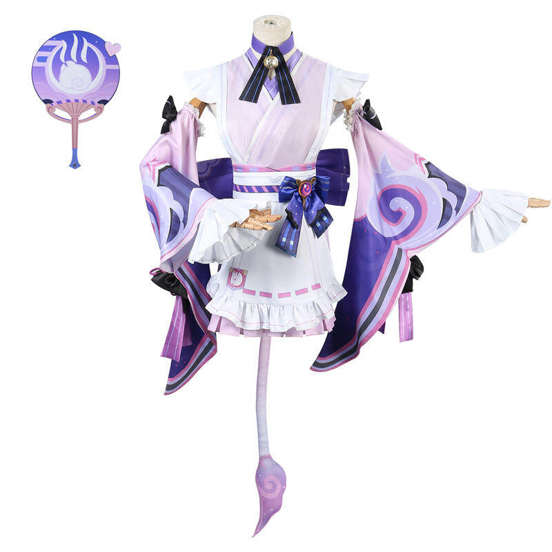 Azuiblc 原神 夢見月瑞希 コスプレ衣装　和服　ウィッグ＋扇子追加可能　costume　仮装　イベント　祭り - Azuiblc