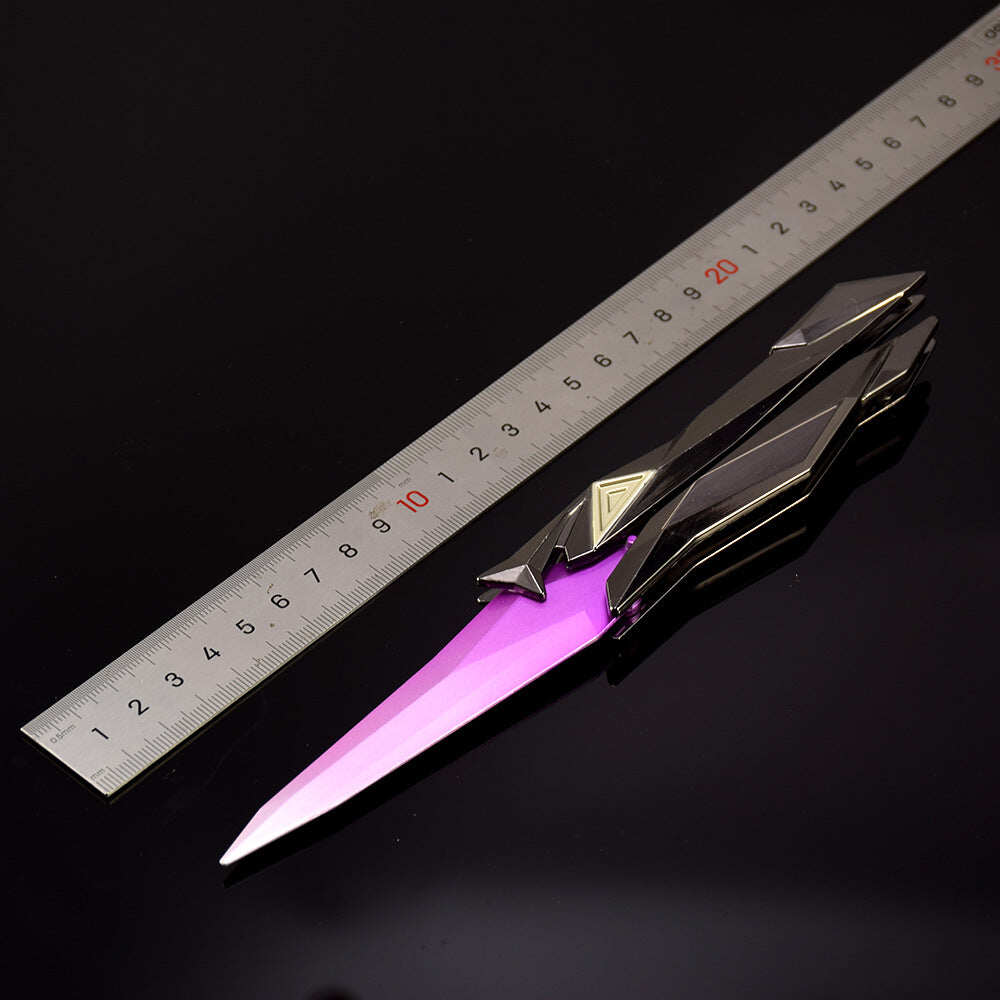 Azuiblc ヴァロラント　シンギュラリティー バタフライナイフ　22cm　ミニチュア　工芸品　合金製　VALORANT　武器　ダイキャスト製　アクセサリー - Azuiblc