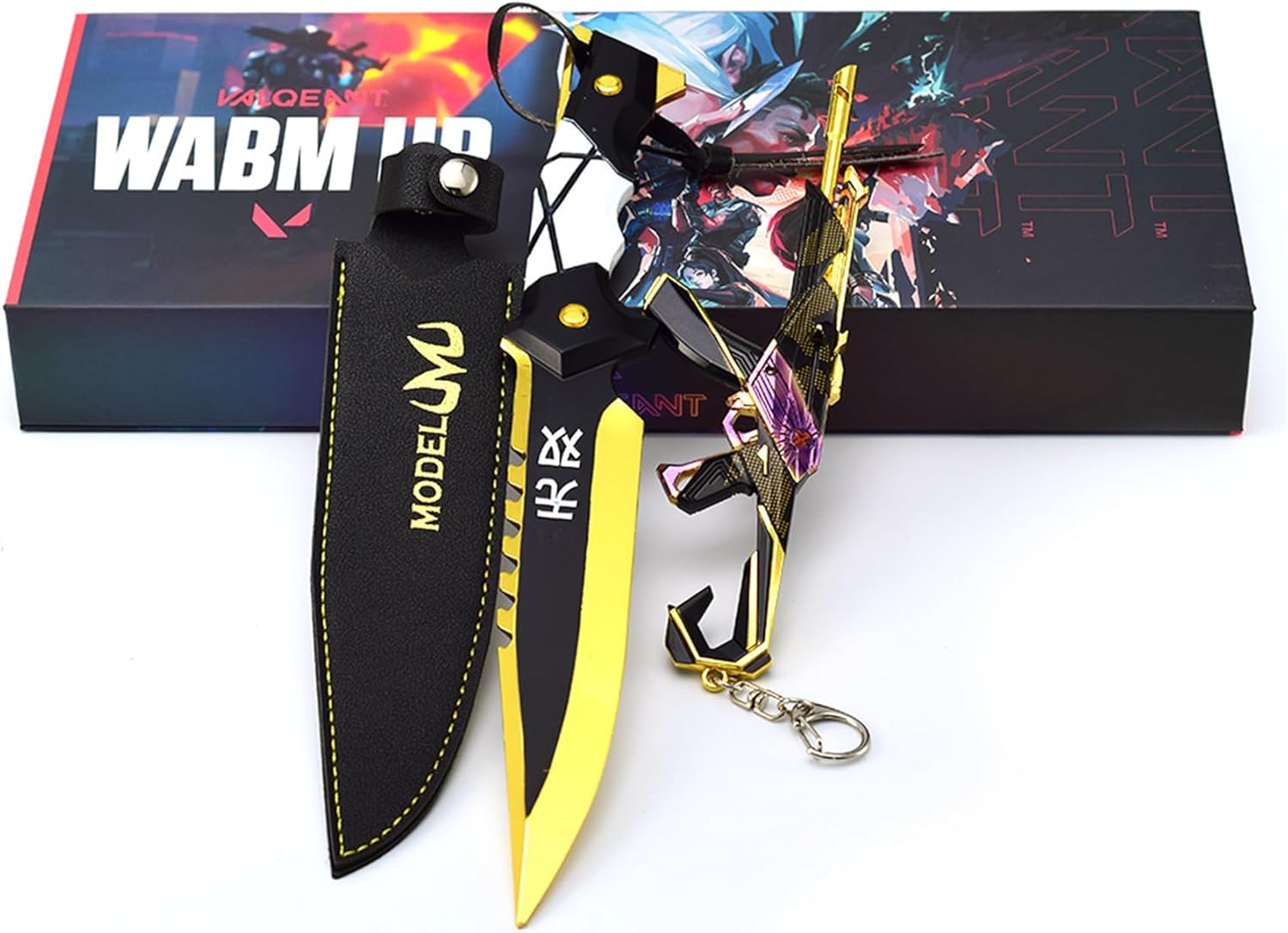 Azuiblc  ヴァロラント ミニチュア 　22cm 17cm ジェット セージ 合金 未開刃 レプリカ フィギュア ソード 剣 欧米風 西洋剣 ミニ武器 片手剣 工芸品 インテリア装備品 おみやげ - Azuiblc