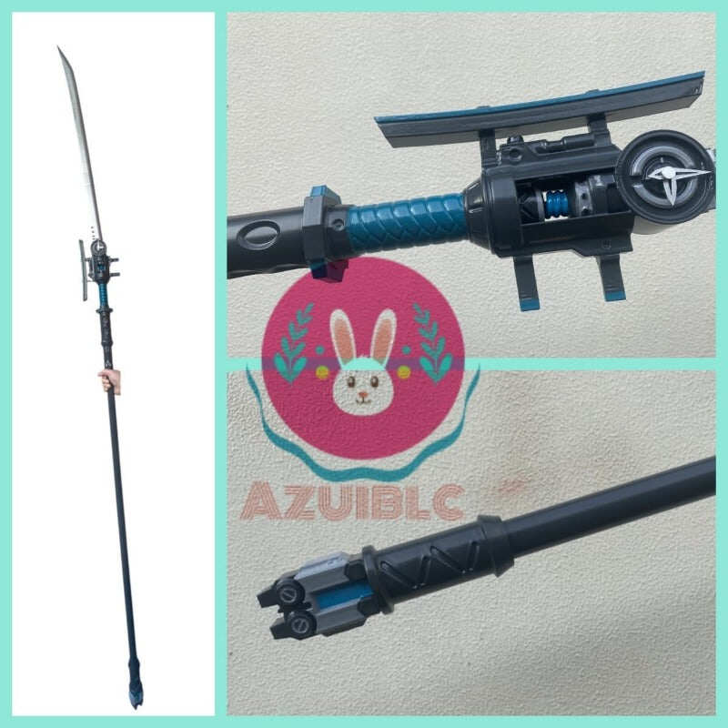 Azuiblc ゼンゼロ　月城柳 コスプレ 武器 骸薙ぎ 鞘付き 可変式 183CM 薙刀 日本刀 PLA製 剣 刀 - Azuiblc