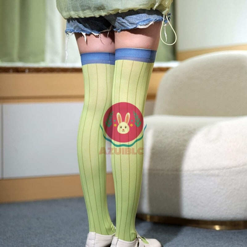 Azuiblc 崩壊スターレイル ハイソックス ホタル 46cm ソックス コスプレ小物 コスプレ グッズ 道具 小物 薄手 渋谷 原宿系 JK ロリータ 夏 アニメ 女の子 - Azuiblc