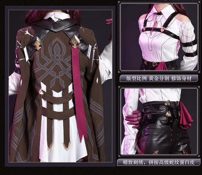 Azuiblc 崩壊スターレイル黄泉 よみ 赤  コスプレ衣装 コスチュームセット 金属アクセサリー グッズ タトゥーシール  おしゃれ アニメ cosplay 変装 仮装 撮影 祭り ハロウィン クリスマス イベント - Azuiblc