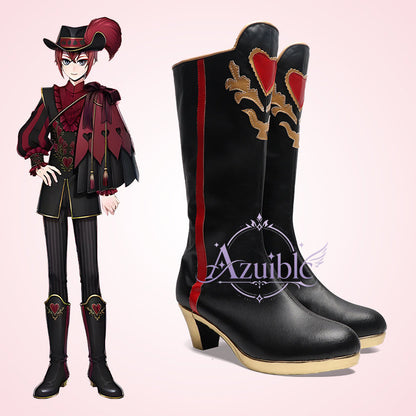 Azuiblc ツイステ リドル・ローズハート Riddle Rosehearts コスプレ靴｜ハロウィン ハイヒール リドル ハイヒール オーダーメイド