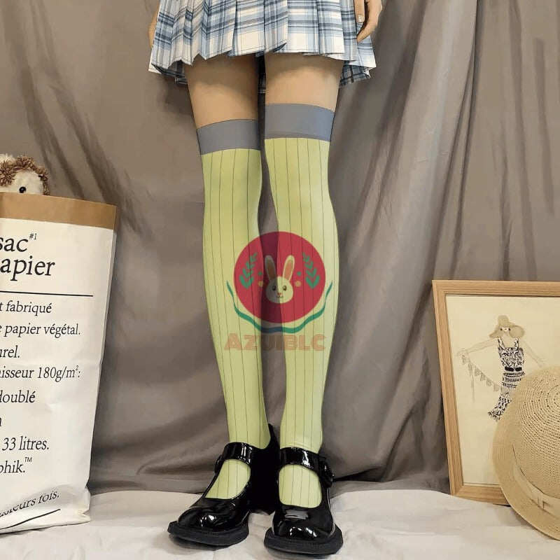 Azuiblc 崩壊スターレイル ハイソックス ホタル 46cm ソックス コスプレ小物 コスプレ グッズ 道具 小物 薄手 渋谷 原宿系 JK ロリータ 夏 アニメ 女の子 - Azuiblc