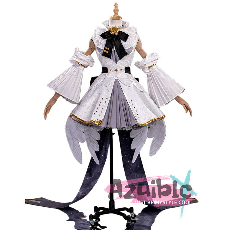 Azuiblc 初音ミク 　シンフォニー2025  舞台服　ワンピース　礼服　白色　王冠付き　講演 0周年記念 舞台衣装 | 王冠付き白ワンンピース礼服セット コスプレ - Azuiblc