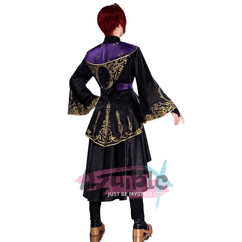 Azuiblc　ツイステッドワンダーランド レオナ/エース/イデア 制服コスプレ　光沢サテン生地+3D樹脂アクセ 暗紋模様入り 柔軟仕様 - Azuiblc