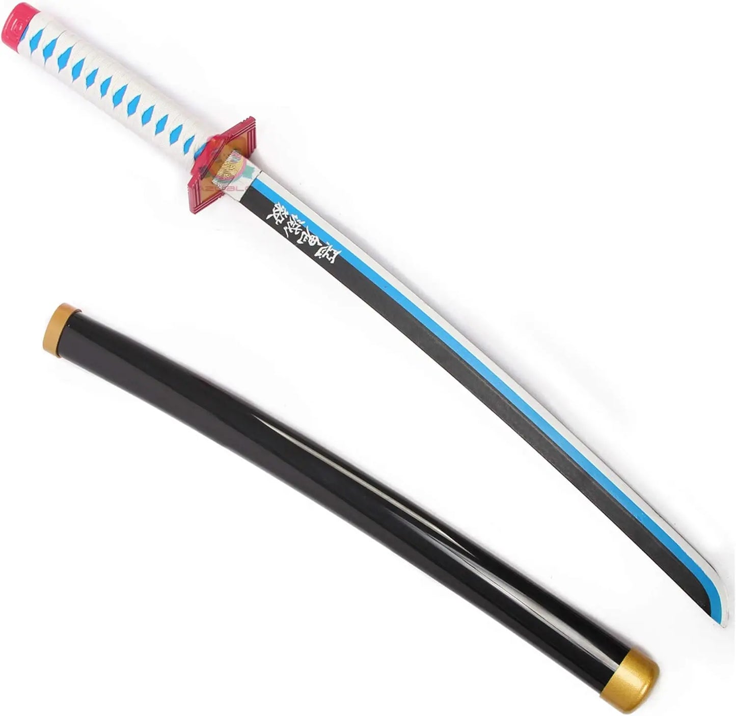 Azuiblc　鬼滅の刃　日輪刀　伊黒小芭内 大人用 100cm蛇柱 いぐろおばない 日本刀 模造刀 木製 コスプレ 武器 鍔 時代劇 コスプレ パーティーグッズ コレクション Azuiblc