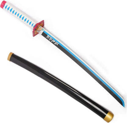 Azuiblc　鬼滅の刃　日輪刀　伊黒小芭内 大人用 100cm蛇柱 いぐろおばない 日本刀 模造刀 木製 コスプレ 武器 鍔 時代劇 コスプレ パーティーグッズ コレクション Azuiblc