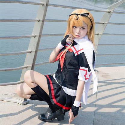 Azuiblc 艦これ 島風 しまかぜ 夕立 コスプレ衣装 コスチュームセット 駆逐艦 セーラー服 グッズ 日常服 演出服 舞台装 - Azuiblc
