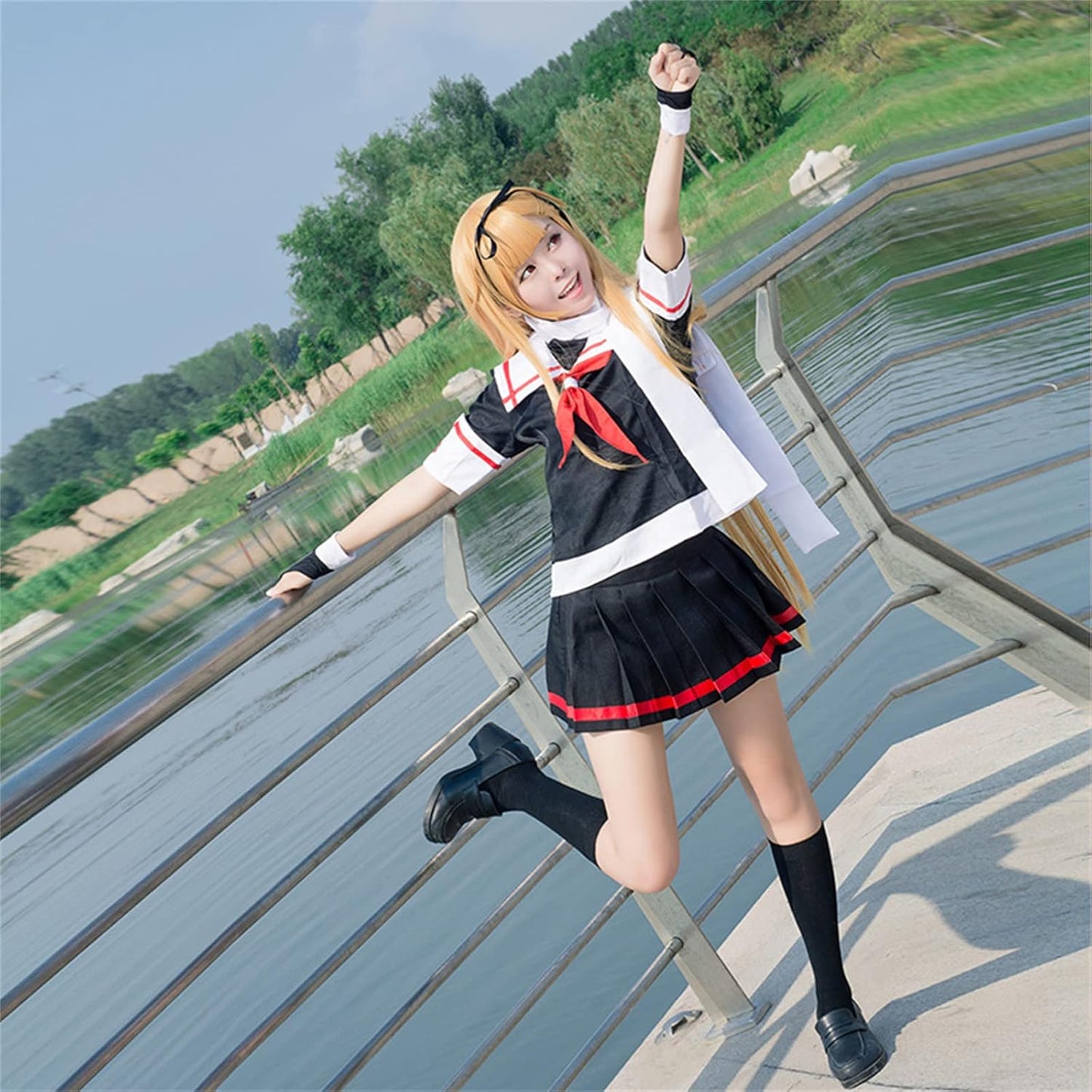 Azuiblc 艦これ 島風 しまかぜ 夕立 コスプレ衣装 コスチュームセット 駆逐艦 セーラー服 グッズ 日常服 演出服 舞台装 - Azuiblc
