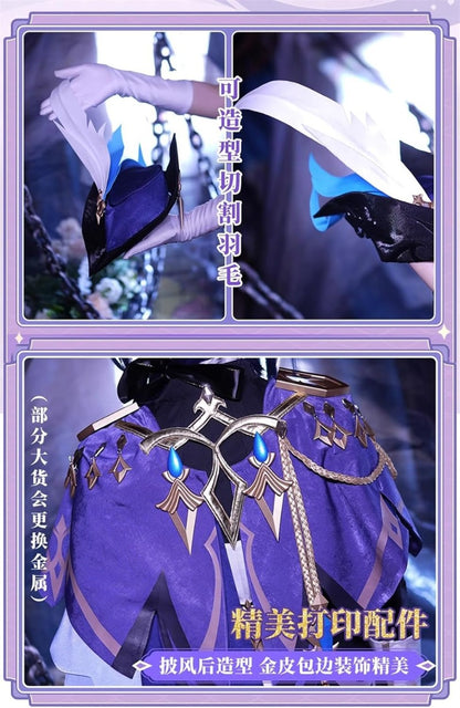 Azuiblc 原神コスプレ衣装  リネット フレミネ シグウィン フリーナ コスチュームセット 3D樹脂アクセサリー グッズ げんしん おしゃれ アニメ cosplay 変装 仮装 撮影 祭り ハロウィン クリスマス イベント - Azuiblc