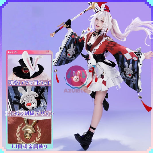 【Azuiblc】崩壊スターレイル  火花 ひばな コスプレ衣装 帽子 ツノ 尻尾付き 金属アクセサリー コスプレ ドレス 和服 コスチュームセット cosplay