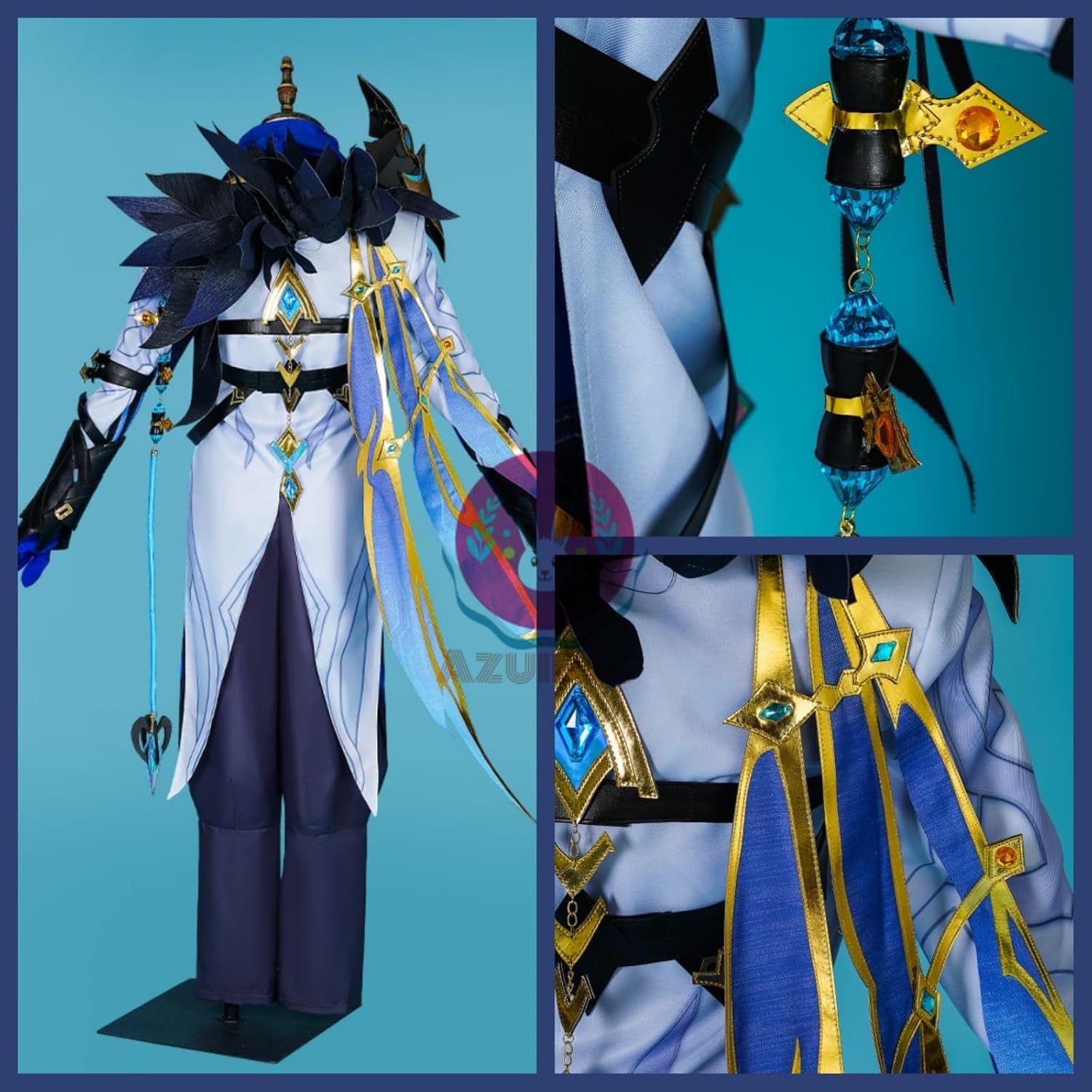Azuiblc】原神 博士 ドットーレ コスプレ 衣装 仮面付き 耳飾り付き