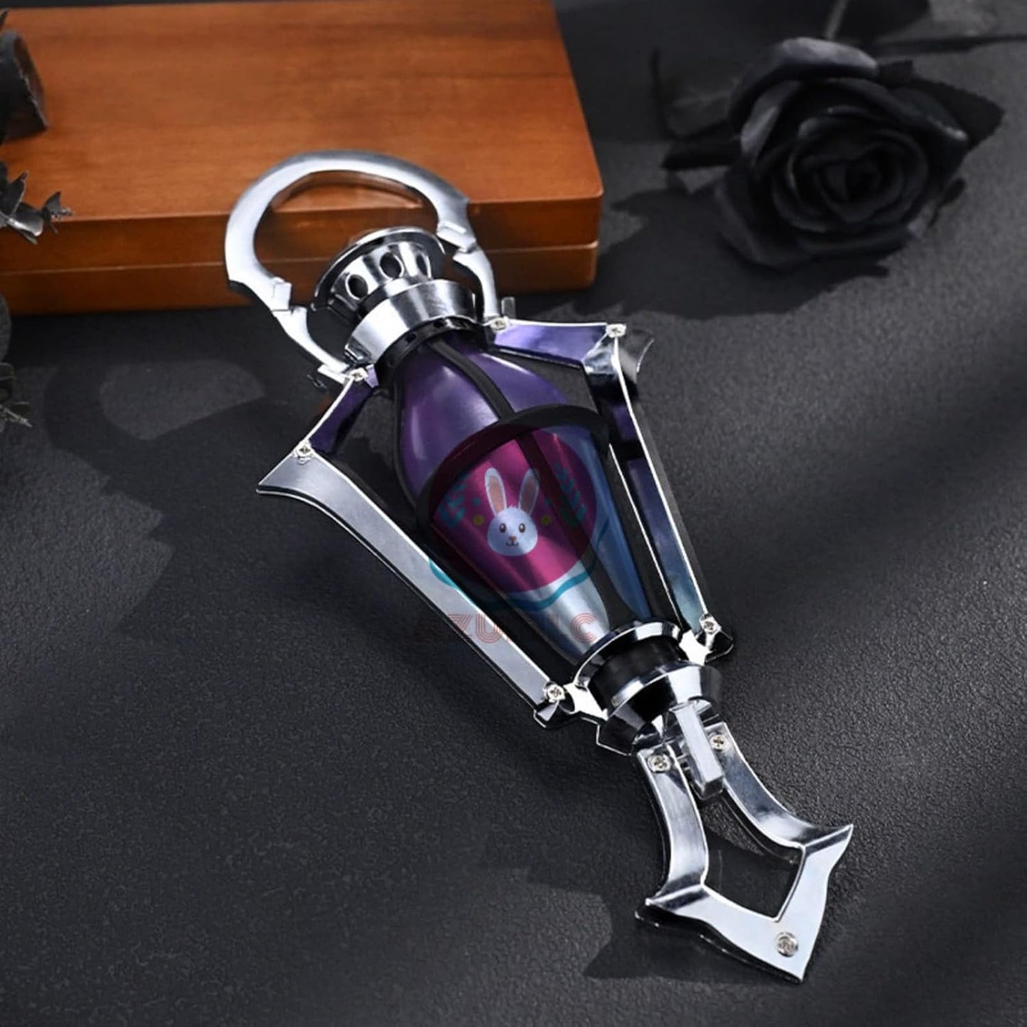 【Azuiblc】原神 フリンズ 光る ライト コスプレ 金属 27cm PLA 発光 青紫 ライトキーパー 武器 コスプレ道具 Cosplay コスプレ小物