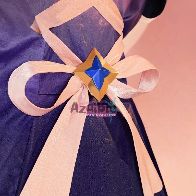 Azuiblc  崩壊スターレイル キュレネ　コスプレ衣装　Cyrene　コスチューム　金属製パーツ　イベント　紫色Azf016 - Azuiblc