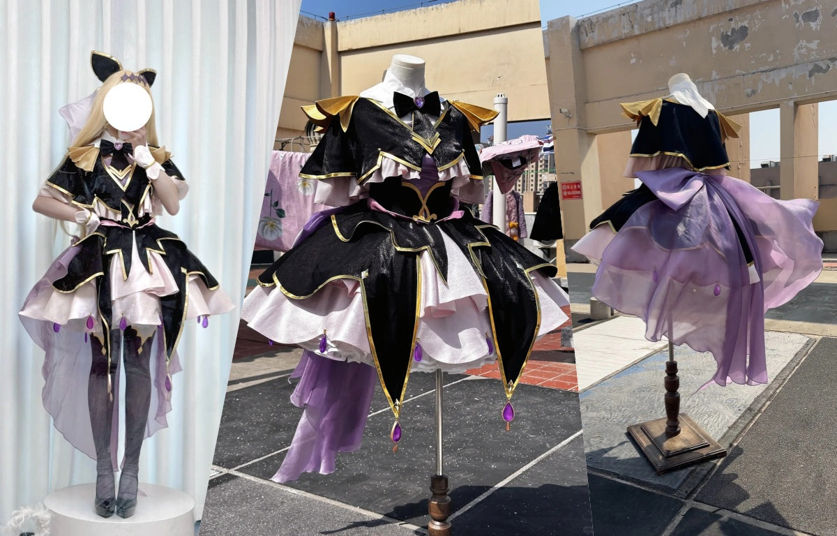 Azuiblc　名探偵プリキュア 森亜るるか 　キュアアルカナ・シャドウ 　コスチューム　コスプレ衣装　ワンピース