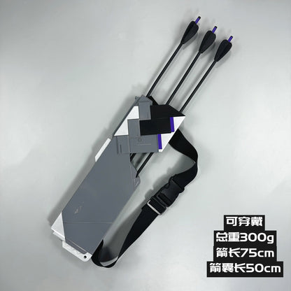 Azuiblc  ゼンゼロ　悠真　はるまさ　コスプレ道具　ゼンレスゾーンゼロ　武器レプリカ　木＋PVC　アクセサリー　イベント浅羽悠真 弓 双刀 矢袋 コスプレ武器 発光不可タイプ コスプレ道具 - Azuiblc