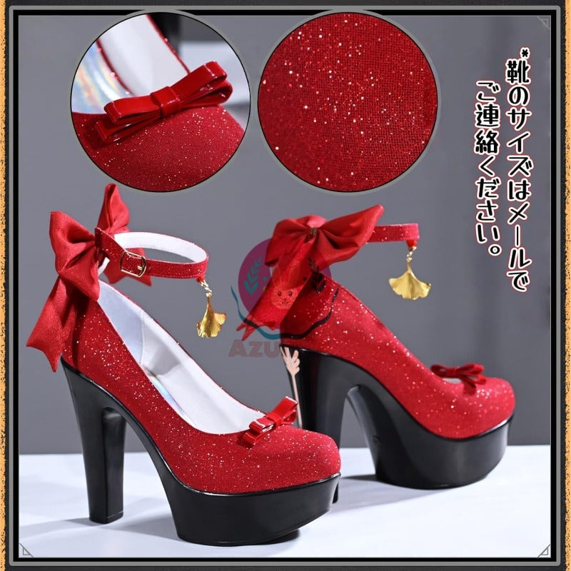 Azuiblc ゼンゼロ 葉瞬光 暖かな光を拾って コスプレ 靴 グリッター 厚底 ヒール：12.5cm ハイヒール シューズ レディース 女性 コスプレ道具 Cosplay グッズ 小物 - Azuiblc